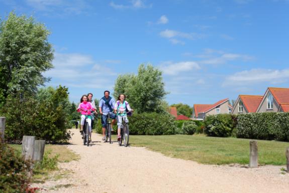 Familien fahrräder im Park | Ferienpark Zeebad
